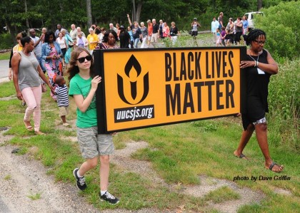 Installing our Black Lives Matter sign August 23, 2015